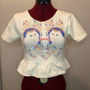 Kawaii Cat Print Tee